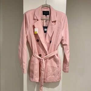 PRICE DROP❗️Women’s Parisian pink double breasted tie belt jacket. Size 14